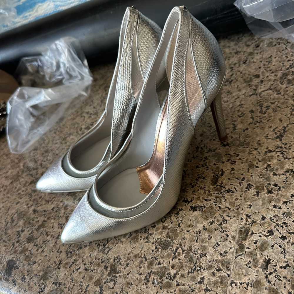 Ted baker Women's Silver Pointed-Toe Stiletto Heels